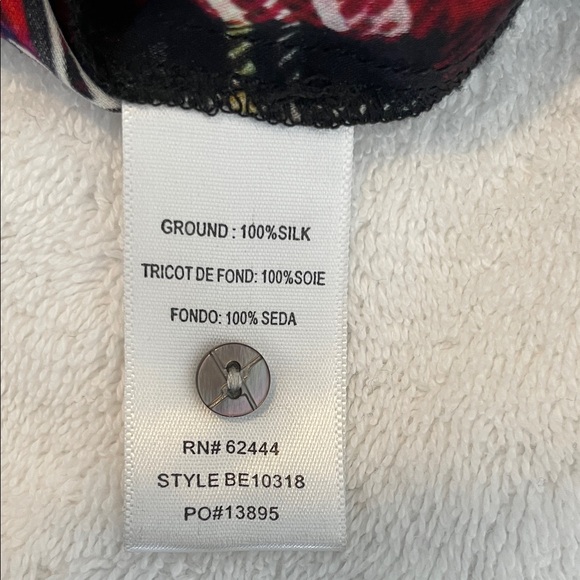 Nicole Miller Red and Black Plaid Cold Shoulder Blouse - Picture 9 of 10